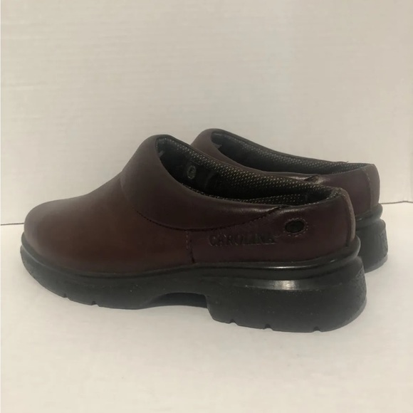 Womens Carolina Shoe Slip-Resist Steel Toe Clogs size 7 M Brown Leather Euc - Picture 4 of 8